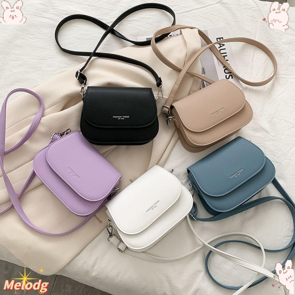 Túi Đeo Chéo Vai Kiểu Yên Ngựa Màu Trơn Đơn Giản Dành Cho Nữ