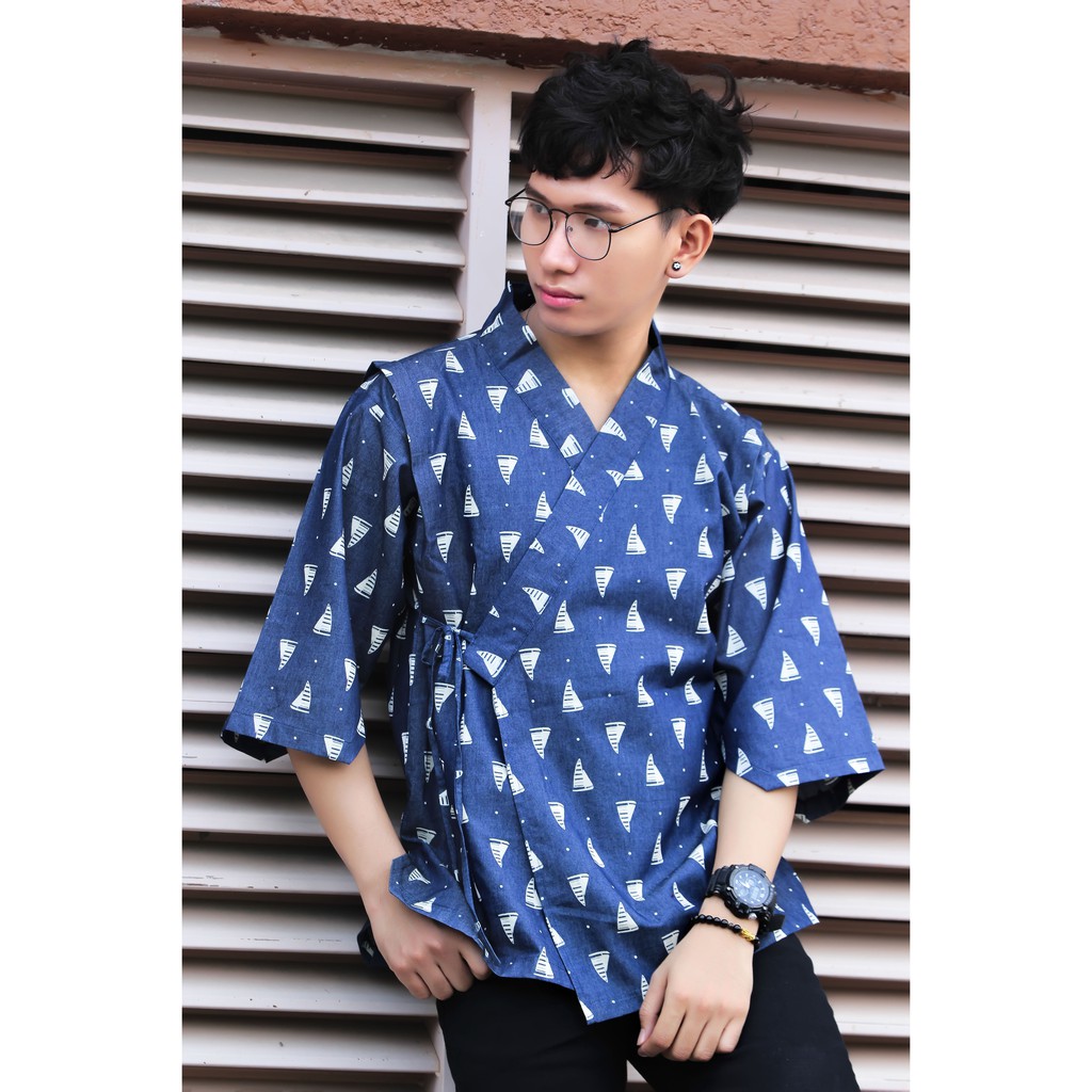 Sơ mi nam kiểu Yukata phong cách Nhật Bản