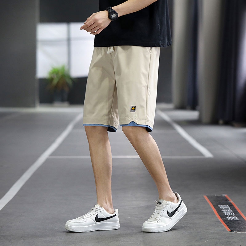 Quần short thể thao ống rộng phối dây rút thời trang mùa hè năng động cho nam