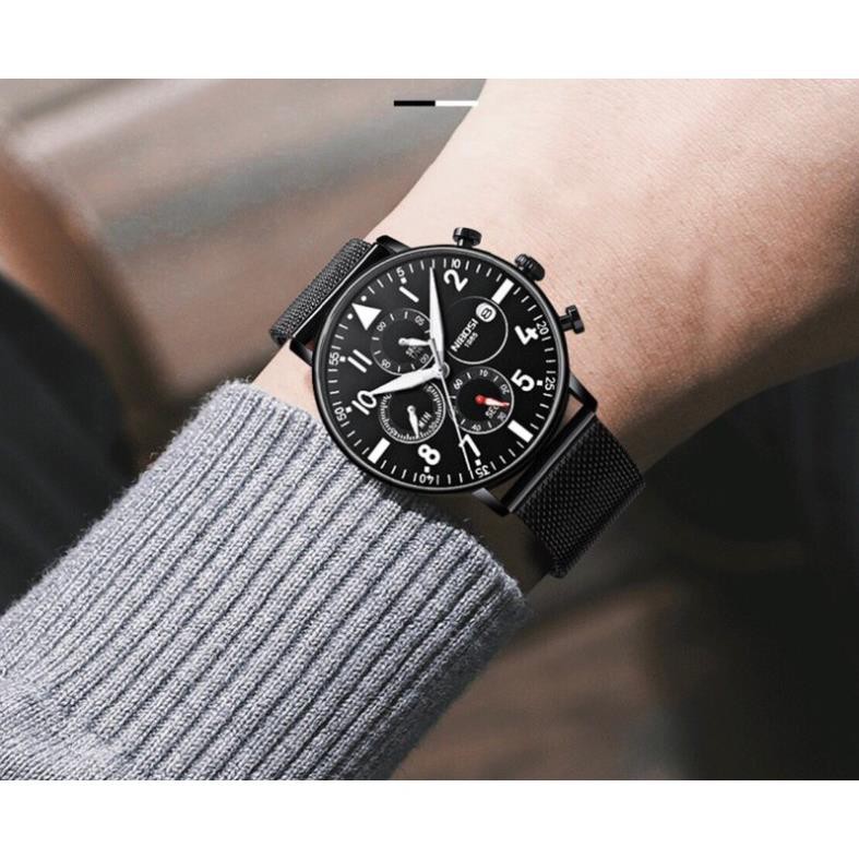 (Siêu Sale) Đồng hồ nam NIBOSI chính hãng cao cấp dây lưới chạy full 6 kim hàng cực tốt full box (hàng sale) | BigBuy360 - bigbuy360.vn