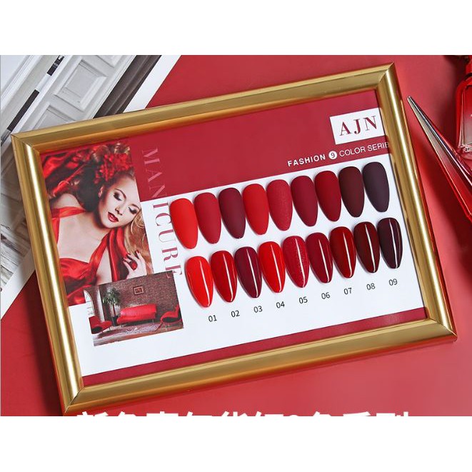 SET Sơn gel AS mẫu chai đỏ nhọn mã AJN 9 chai 15ml siêu HOT siêu xịn