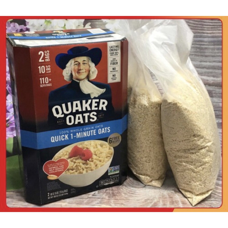 2,2kg yến mạch Mỹ Qaker nguyên chất (Cán vỡ - Cán dẹt)