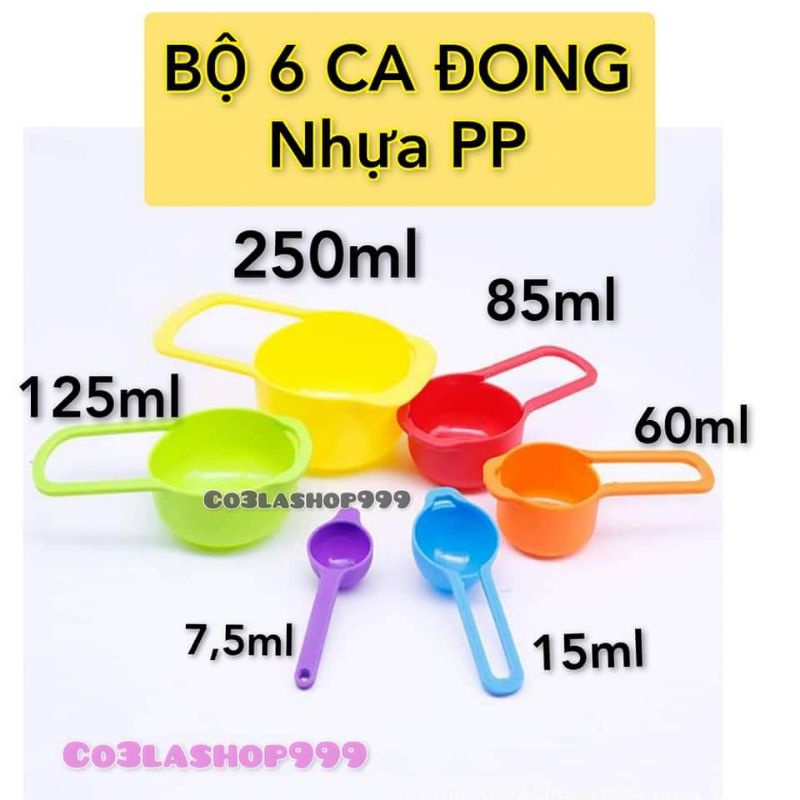 Bộ 5 muỗng đong, định lượng gia vị nhà bếp, nguyên liệu làm bánh, nhựa PP