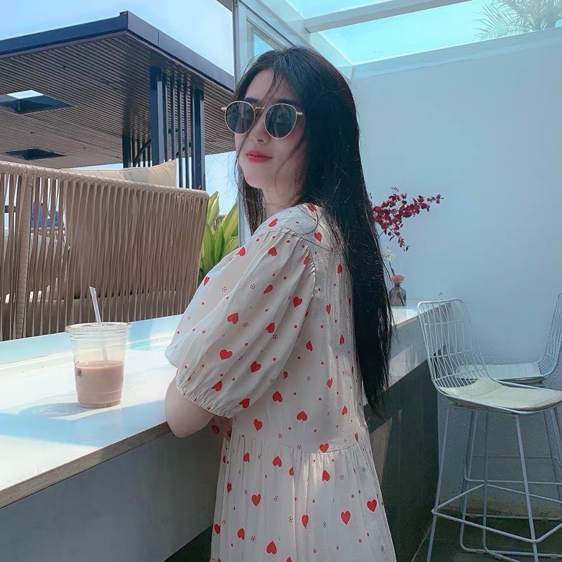 [Mã FAXANH1505 giảm 10K đơn 50K] VNU268 - VÁY SUÔNG BE TIM ĐỎ ĐÔI CHO MẸ VÀ BÉ | BigBuy360 - bigbuy360.vn