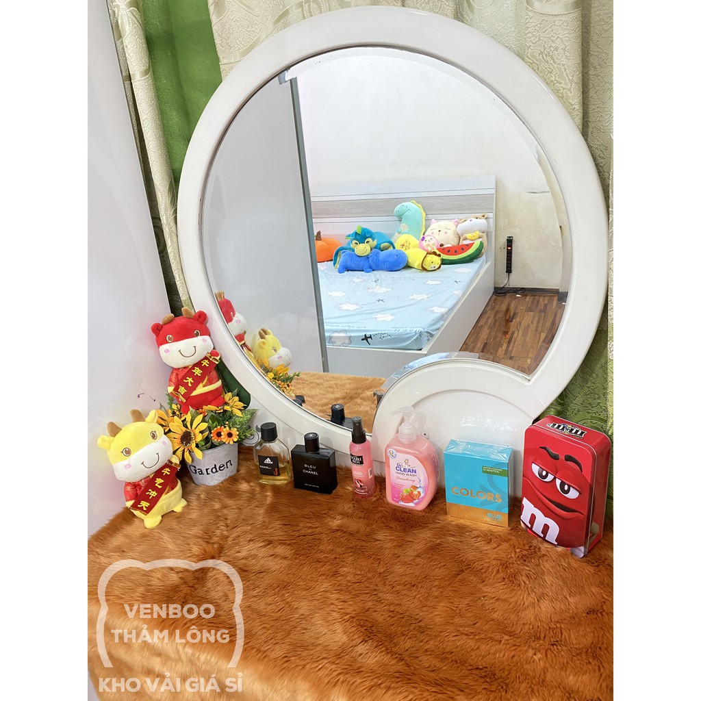 🌟 THẢM LÔNG TRẢI BÀN TRANG ĐIỂM & TRẢI SÀN | NÂU DA BÒ ÁNH VÀNG 2021 | BigBuy360 - bigbuy360.vn