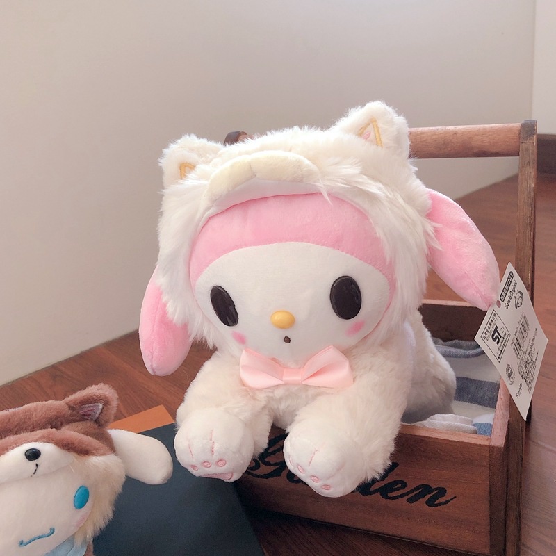 SANRIO Búp Bê Nhồi Bông Mềm Mại Hình Kuromi Đáng Yêu