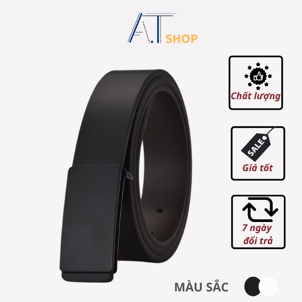Thắt lưng da nam cao cấp, dây nịt nam mặt trơn bóng thời trang sang trọng lịch sự