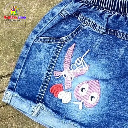 (Tặng thêm mã giảm giá ) Quần jean đùi cho bé gái size nhỡ vải mềm siêu đáng yêu QN93