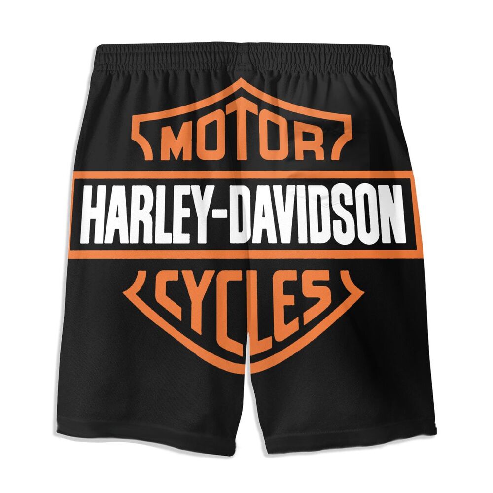 HARLEY DAVIDSON Quần Short Đi Biển Có Túi Thời Trang Mùa Hè Cho Nam