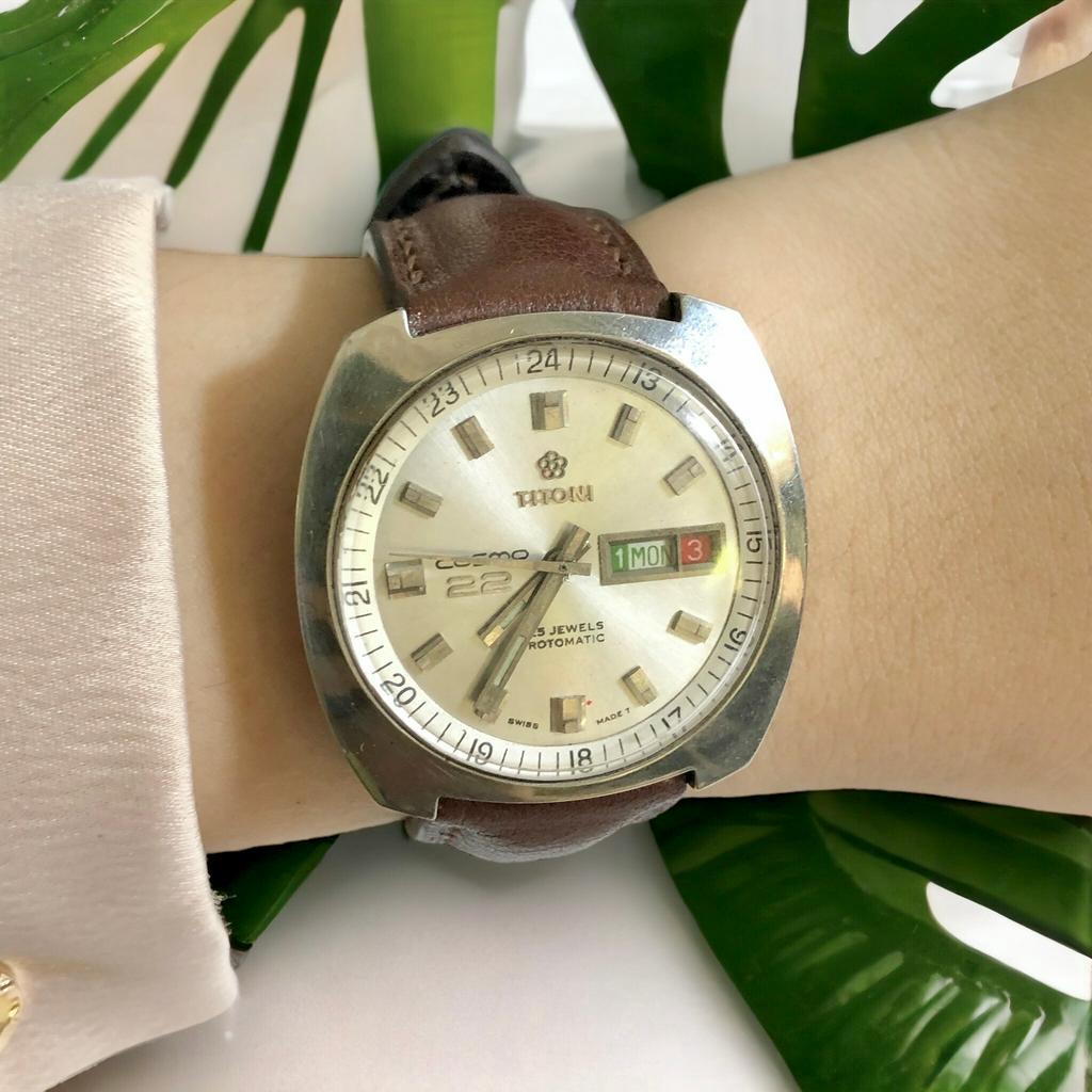 Đồng hồ nam thương hiệu Titoni Thụy Sĩ, phong cách cổ điển, new 95%