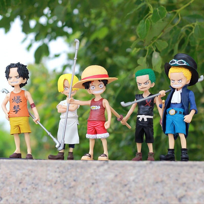 ﹉❧Mô hình One Piece Làm bằng tay Luffy Ace Sabor Sauron Thời thơ ấu Ba Anh Em Trọn Bộ Trang Trí Bánh Quà Sinh Nhật