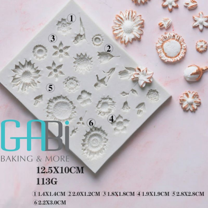 Khuôn fondant silicon hoa lá nhiều mẫu