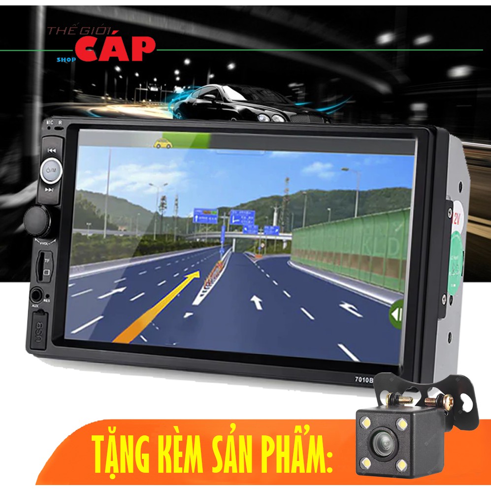 Màn Hình TiVi Cảm Ứng Nghe Nhạc, Xem Phim Trên Ô Tô 7010B Tặng Kèm Camera Lùi 4 LED