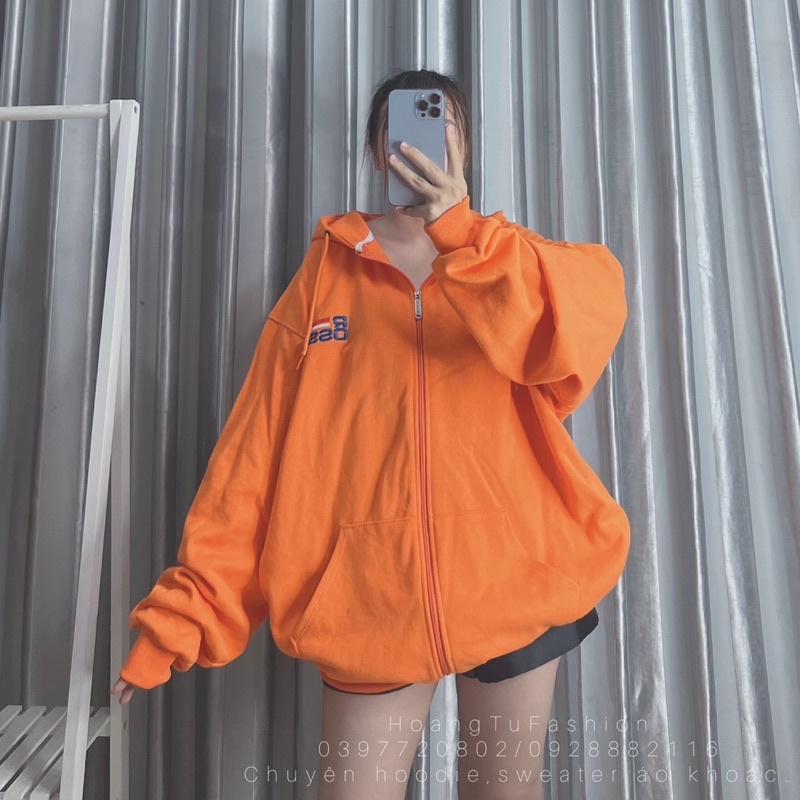 Áo khoác hoodie nỉ bông Màu Cam 🍊 M601