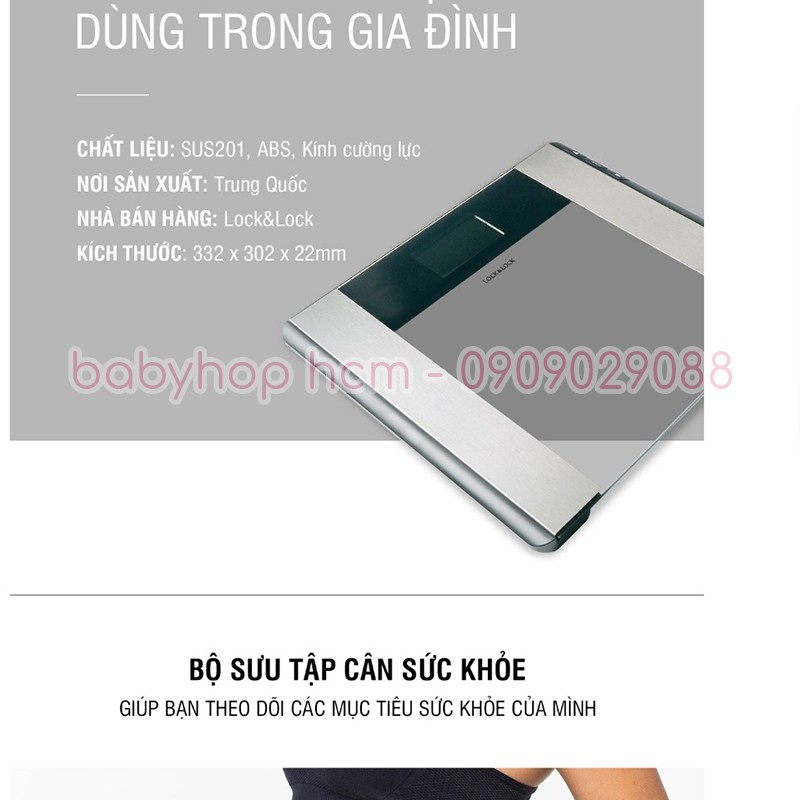 Cân sức khỏe điện tử dùng trong gia đình Lock&amp;Lock ENC516BLK - 180kg