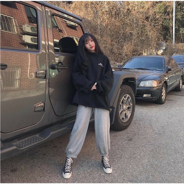 quần ống rộng dáng jogger trái tim chất thun trẻ trung cá tính hottend | BigBuy360 - bigbuy360.vn