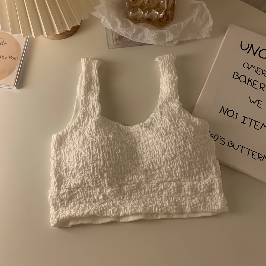 Áo Quấn Ngực Mỏng Ngắn Lưng Xếp Ly Có Thể Tháo Rời Quyến Rũ Mùa Thu