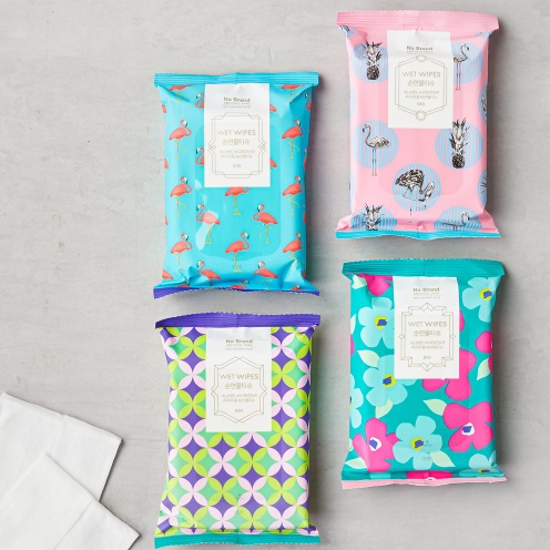 Khăn giấy ướt No Brand Wet Wipes Gói 15 Miếng - Khăn giấy diệt khuẩn nhập khẩu Hàn Quốc