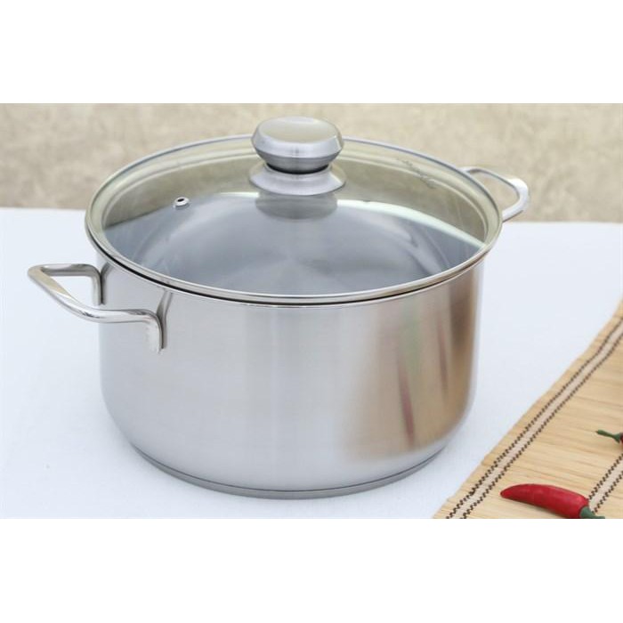 Nồi luộc gà inox 430 bếp từ 3 đáy Fivestar Standard 26cm nắp kính.tặng 1 vá canh inox