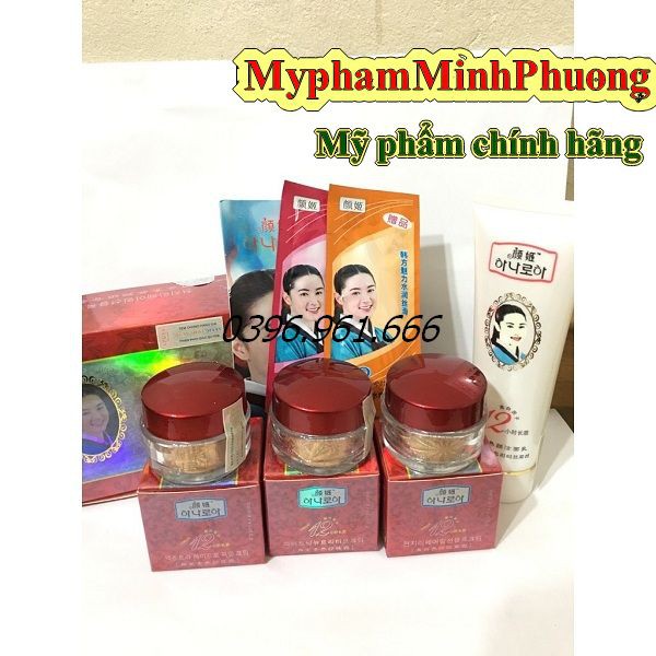 BỘ MỸ PHẨM TRẮNG DA DECHANGKUM NẮP ĐỎ THÂN VÀNG, NẮP VÀNG THÂN VÀNG