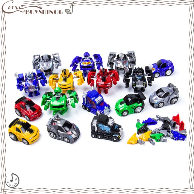 Đồ Chơi Xe Hơi Biến Hình Robot Mini Dễ Thương Có Nhạc Bỏ Túi Cho Bé Trai