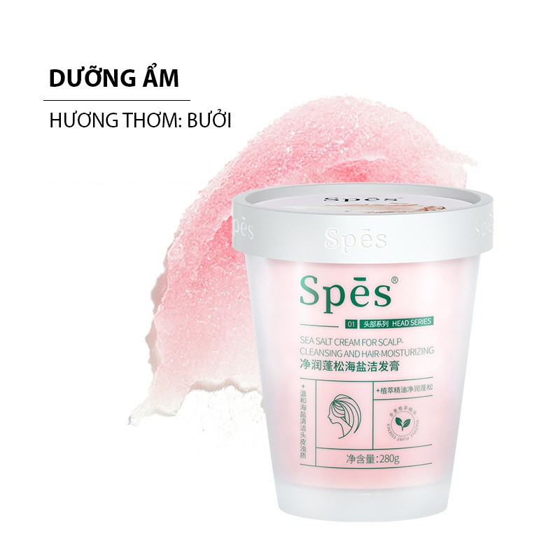 [CÓ SẴN] Dầu Gội Muối Biển Spes Tẩy Tế Bào Chết Cho Da Đầu, Sạch Gàu Và Giúp Tóc Bồng Bềnh 280gr