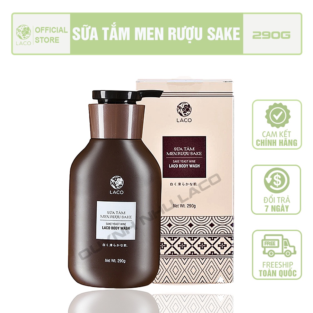 Sữa tắm trắng da -Dưỡng ẩm Laco men rượu SAKE ngừa mụn lưng siêu tốt giúp làn da luôn khoẻ mạnh