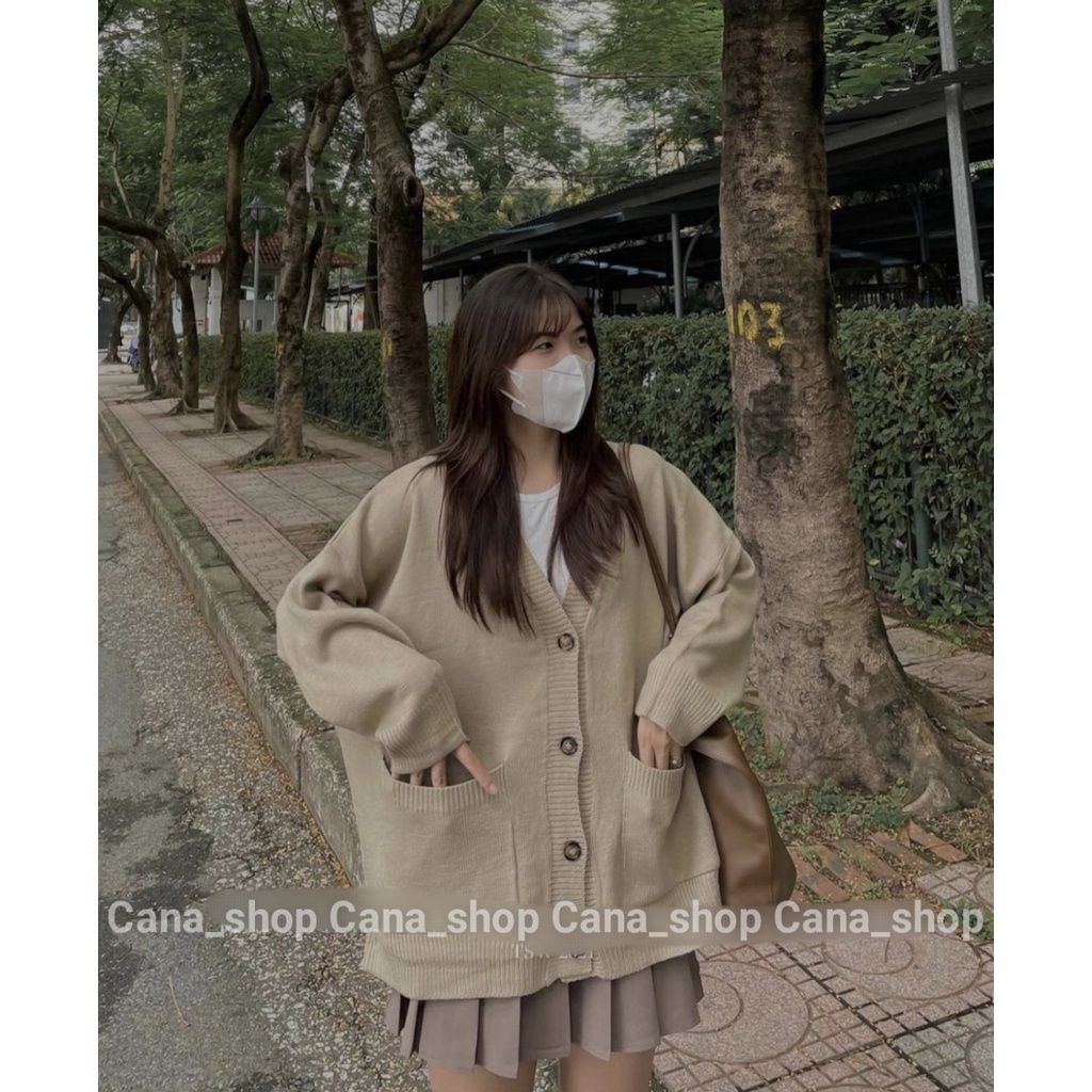 Áo Khoác Cardigan Len Trơn Basic 2 Túi Bên , mặc đôi nam nữ | CANA SHOP | BigBuy360 - bigbuy360.vn
