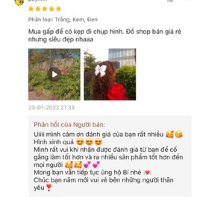 [Hàng thiết kế] Kẹp tóc nơ hoa nhỏ màu be handmade phong cách vintage dành cho tiểu thư