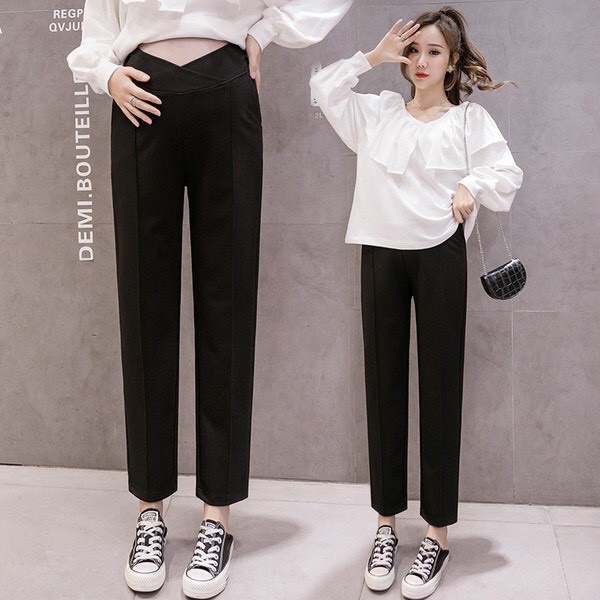 Quần bầu vải baggy CẠP CHÉO Q015 có chun chỉnh bụng chất tuyết mưa ko