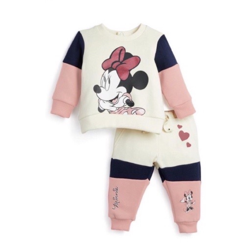 Bộ Nỉ Minnie phối hồng HM 1-6Y ( Có ảnh thật)