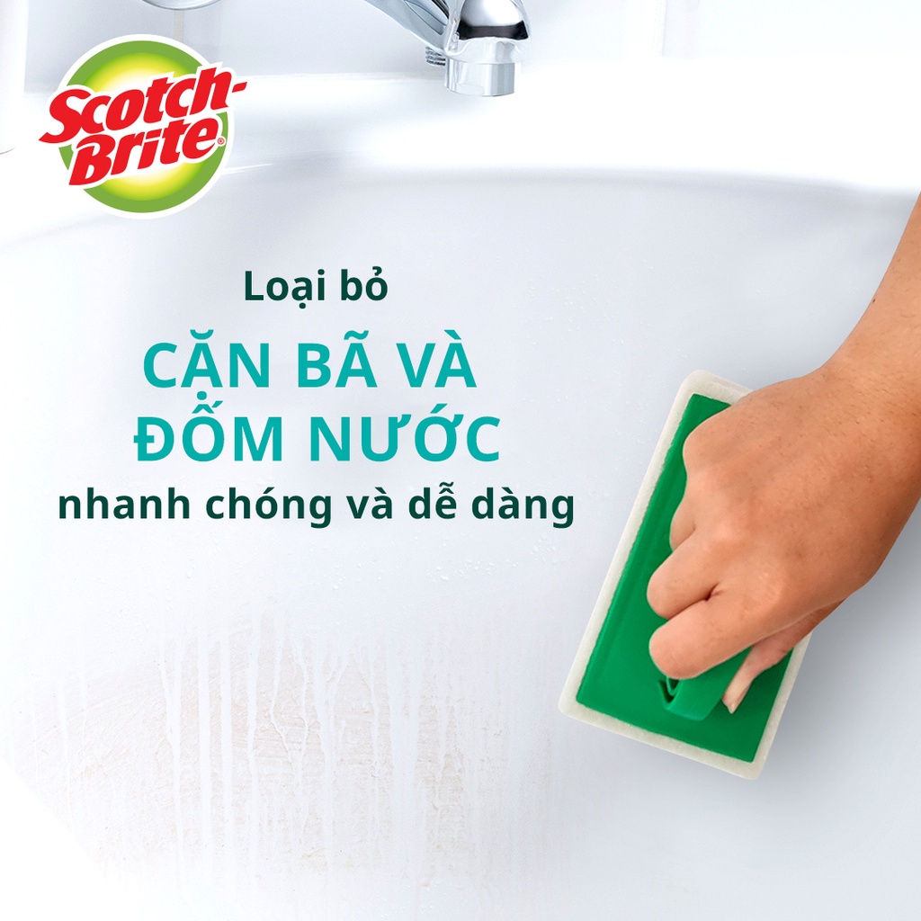 Bàn chải chà sàn nhà tắm bằng cước siêu sạch Scotch Brite 3M - Trắng không trầy xước 7723 , Xanh siêu sạch 7722