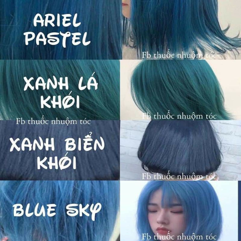 kem nhuộm tóc các tone màu xanh mát lạnh🥶
