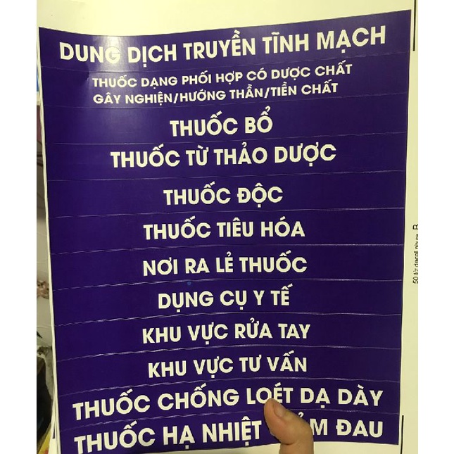 Decal dán tủ thuốc- tem danh mục thuốc