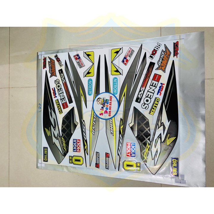 ( Quí khách vui lòng mang ra tiệm cho thợ dán ) Tem sonic 150 RS CANDY cao cấp