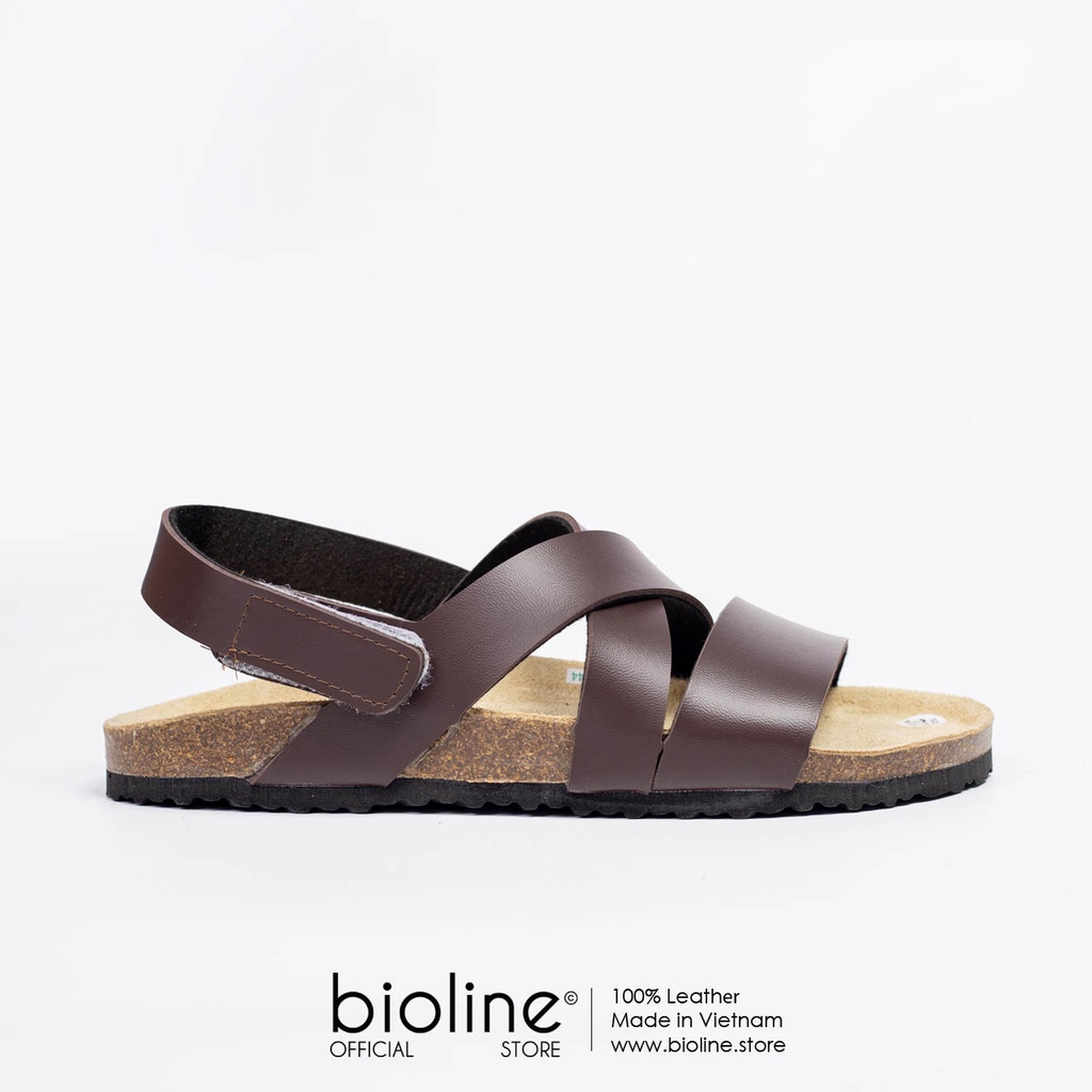 PU21- Dép sandal đế trấu BIRKEN quai đôi da PU, dép quai hậu học sinh đi học chính hãng BIOLINE