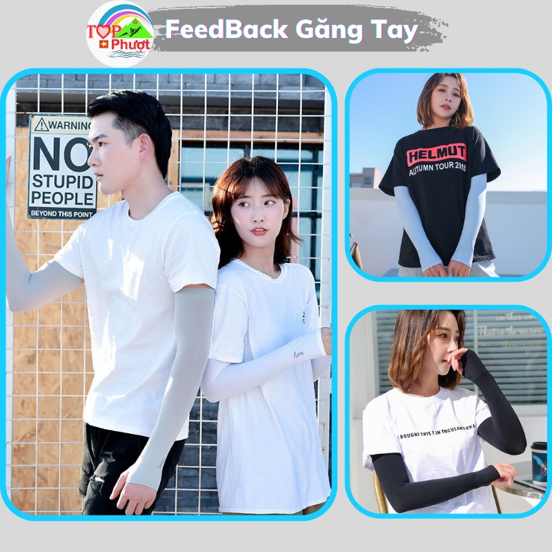 Găng tay chống nắng full box, Tất dài đeo tay nam nữ thể thao BỤI STORE