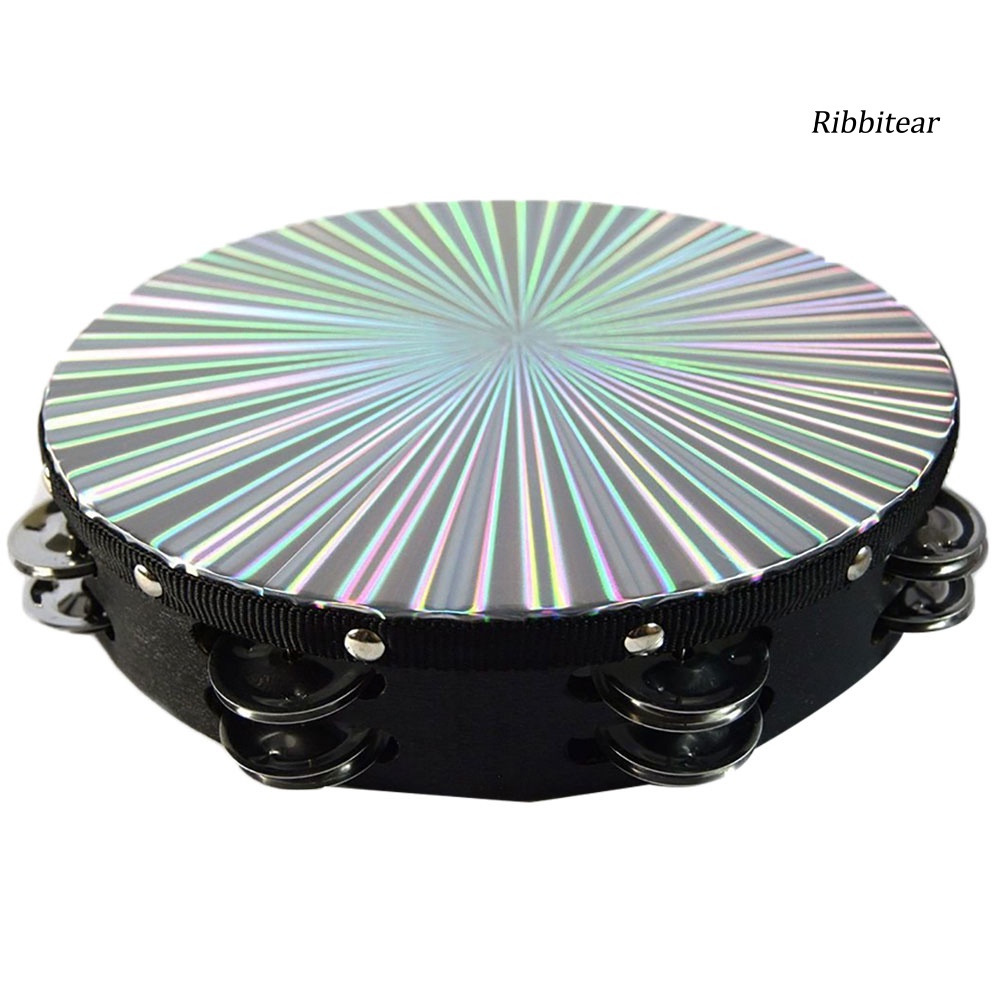 Nhạc Cụ Chuông Tambourine Hai Hàng Bằng Kim Loại 8 / 10 Inch