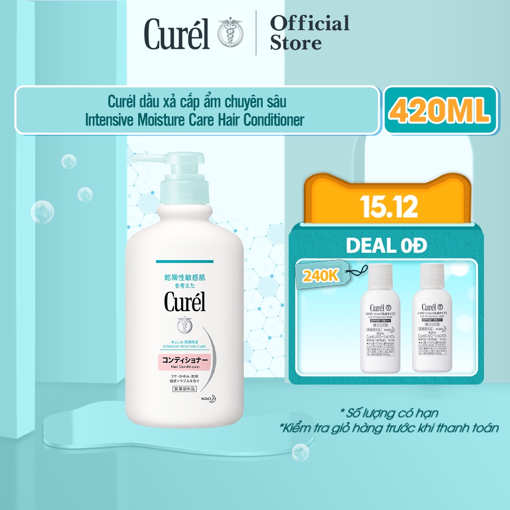[Freeship] Dầu Xả Cấp Ẩm Chuyên Sâu Curel Intensive Moisture Care Hair Conditioner 420ml