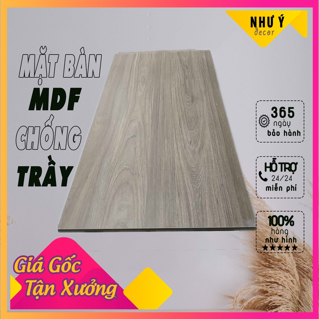 Mặt bàn gỗ MDF -  Ván gỗ chống thấm nước, mối mọt, làm bàn học hoặc làm kệ mặt bàn kích thước 80x40 &amp; 100x50