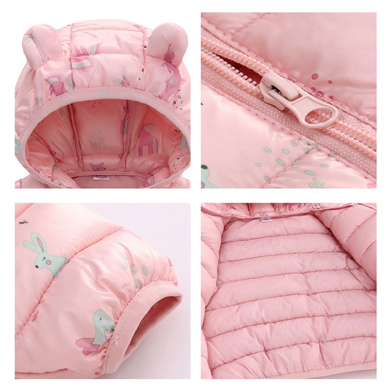 [THOMAS KIDS] Áo Khoác Giữ Nhiệt Có Nón Và Khóa Kéo In Họa Tiết Khủng Long Hoạt Hình Cho Bé 1-5 Tuổi