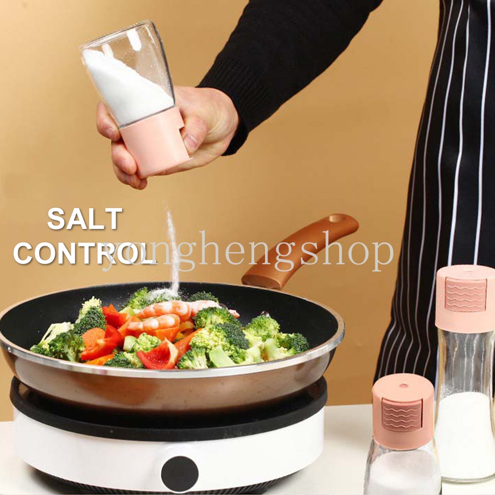 Lọ Đựng Gia Vị Bằng Kính Có Nút Bấm Tiện Lợi