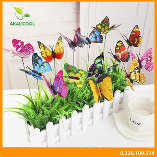 Mô Hình Bướm 3D Cắm Que Nhiều Màu Sắc Trang Trí Hoa, Sân Vườn
