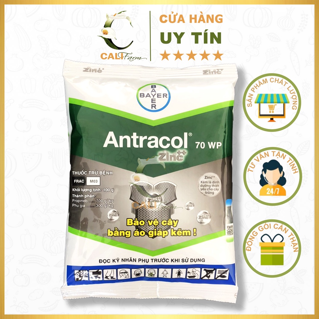 Thuốc trừ bệnh Antracol 100g- thán thư, vàng lá, sương mai, rỉ sắt