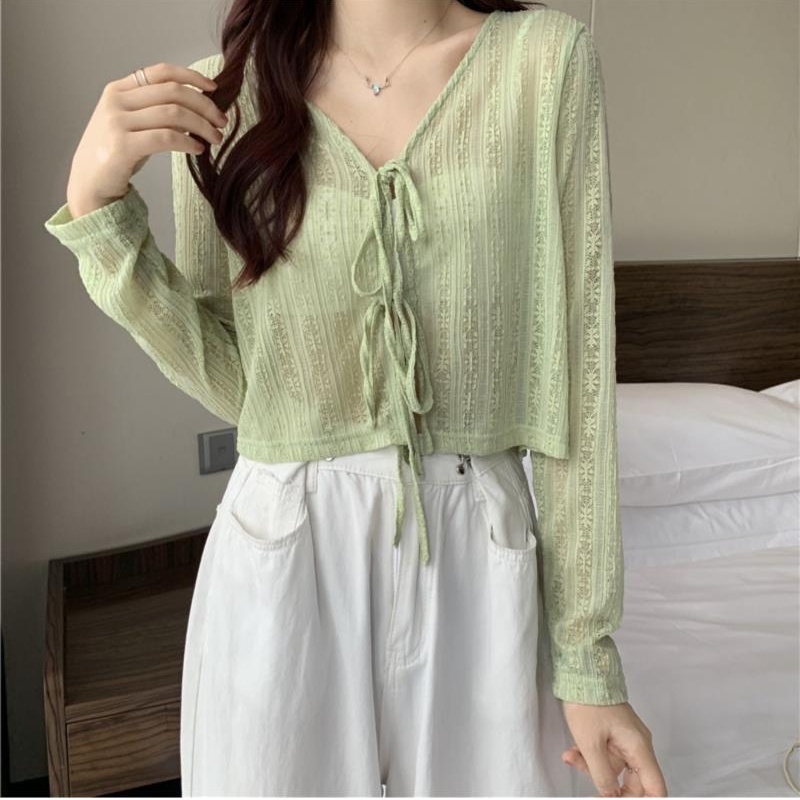 Áo Khoác cardigan Dệt Kim Tay Dài Chống Nắng Thời Trang Mùa Hè Cho Nữ