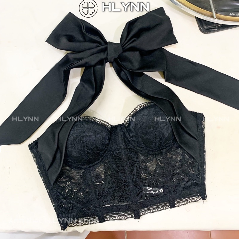 Áo corset ren phối nơ lụa satin mặc 2 kiểu m169 | BigBuy360 - bigbuy360.vn