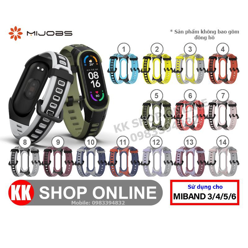 Dây đeo miband MIJOBS Pulseira Global Version XStyle cho Xiaomi Miband 3 4 5 6 7