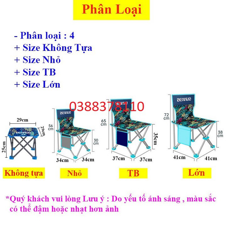 Ghế Câu Cá Bennuo Thép Không Gỉ + Vải Oxford 2 Lớp Cao Cấp