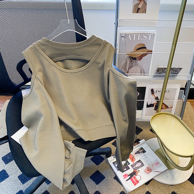 Áo len ZHELIHANGFEI trễ vai dài tay thời trang gợi cảm dành cho nữ