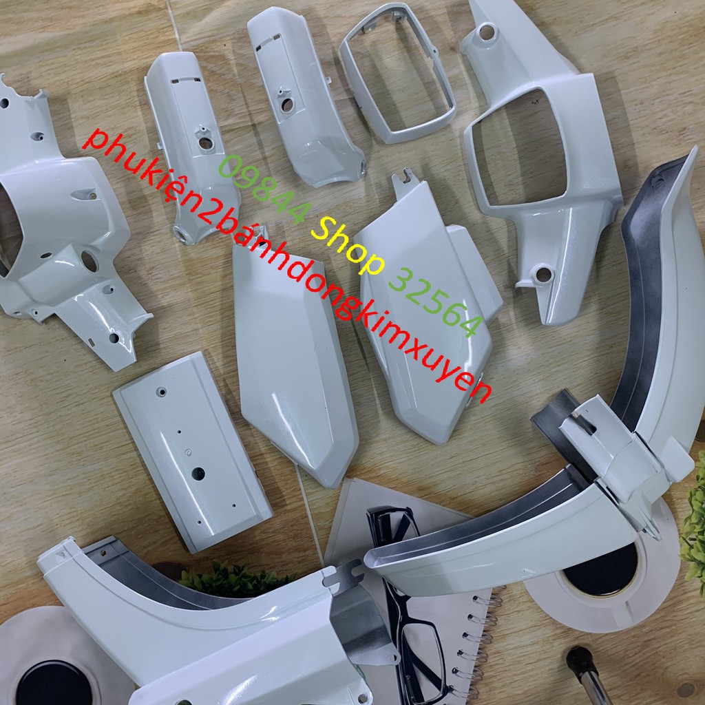 Bộ dàn áo xe Dream ll -nhựa xe dream 2 màu trắng -mủ trắng nguyến inh loại 1